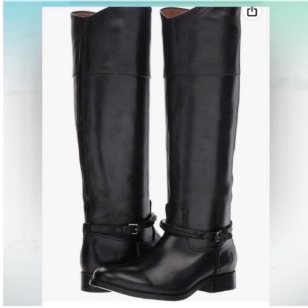 Frye Boots NWOT Melissa Buckle Leather Tall Riding Boots Black size 6